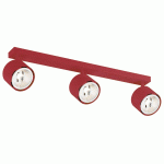 ARGON SPOT POUR PLAFOND CHLOE RÉGLABLE À 3 LAMPES, ROUGE