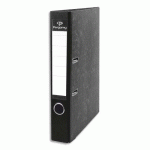 CLASSEUR A LEVIER PERGAMY - EN CARTON GRIS INTERIEUR/EXTERIEUR MARBRE - DOS 5 CM - A4 - DOS NOIR