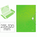 LOT DE 3 - CHEMISE À ÉLASTIQUE WOW, A4, PP, VERT MÉTALLISÉ