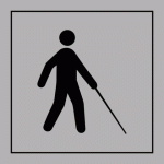 PICTOGRAMME - ACCESSIBILITÉ MALVOYANT OU AVEUGLE - GRAVOPLY - 350 X 350 MM - GRIS