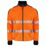 PROJOB 6109 SWEATSHIRT FULL ZIP - EN ISO 20471 CLASSE 3/2 ORANGE/NOIR - TAILLE XXXXL