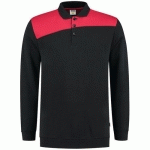 SWEAT COL POLO BICOLORE COUTURES 302004 BLACK-RED 3XL - TRICORP WORKWEAR