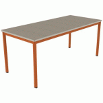 TABLE CARÉLIE MOB 180X80 T6 STR POLY. ÉRABLE G. BEIGE/PAPAYE - MOBIDECOR
