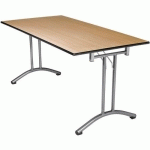 TABLE DE RÉUNION PLIANTE PLUM PIEDS ACIER 180X80CM GRIS ALU
