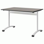 TABLE MALIBU 120X80 T6 DL STRA GRIS U727/NOIR BLC 9016
