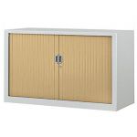 ARMOIRE MÉTAL CONFORT - A RIDEAUX - H. 70 X L. 120  CM - CORPS ALUMINIUM - RIDEAUX HÊTRE