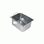 BAC GASTRO INOX 1/2 PLEIN À  ANSES FIXES-  H 100 MM
