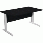 BUREAU DROIT PIEDS L EN MÉTAL FAST 140 CM - NOIR CHROME