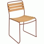 CHAISE TECK SURPRISING OCRE ROUGE - FERMOB