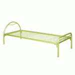 LIT TÊTE ARCEAU MÉTAL ALBA SOMMIER TREILLIS 80X190CM COLORIS VERT ANIS - MANUTAN COLLECTIVITÉS