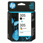 PACK HP 305 1 NOIRE + CARTOUCHE 3 COULEURS POUR IMPRIMANTE JET D
