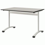 TABLE MALIBU 120X80 T6 DL ST ANTIB BLC SE W911/NOIR BLC 9016