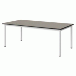 TABLE MALIBU 160X80 T3 4P STR ANTIB GRIS U727/NOIR BLC 9016