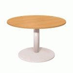 TABLE RONDE - 100 CM - PIETEMENT TULIPE BLANC - PLATEAU CHENE