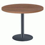 TABLE RONDE SHINY 100 CM NOYER PIED MÉTAL ANTHRACITE