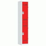 VESTIAIRE 1 COLONNE 300MM 2 CASES CLÉS ROUGE - VINCO