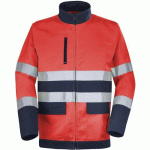 BLOUSON FLUO BASE XP 9D81 - ROUGE FLUO / BLEU FONCÉ - 1 - CEPOVETT SAFETY