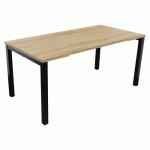 BUREAU ASTRO ARCHE DROIT ÉCHANCRÉ 160 X 80 CHÊNE VIEILLI/NOIR - BURONOMIC