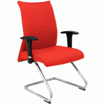 CHAISE FIXE ALBACETE ACCOUDOIRS RÉGLABLES - ROUGE