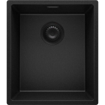 EVIER CUISINE EN GRANIT 41X47 CM LAVABO 1 BAC + SIPHON CLASSIQUE, ÉVIER SOUS PLAN DE PRIMAGRAN TOUT NOIR - BLACK#BLACK