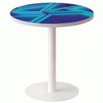 GUÉRIDON BAS EASY OFFICE PIED MÉTAL Ø 60 CM PLATEAU COLORIS DÉCOR TRIANGLE - MANUTAN COLLECTIVITÉS