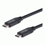 STARTECH.COM CÂBLE DE CHARGE RAPIDE USB-C DE 2M, CHARGE ET SYNCHRONISATION, 100W (5A) PD, USB 2.0, CERTIFIÉ USB-IF - CORDON DE CHARGE USB C NOIR