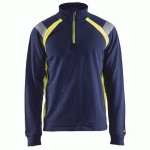 SWEAT COL CAMIONNEUR MARINE/JAUNE FLUORESCENT TAILLE XXXL - BLAKLADER