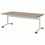 TABLE MALIBU 160X80 T3 DL STRA ALAISÉ CHÊNE 1146/BLC 9016
