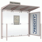 ABRI BUS VENISE 2.50 M 1 VITRINE 1 BARDAGE LATÉRAL GRIS 7044 - PROCITY