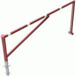 BARRIÈRE À BÉTONNER BLOCAGE TRIANGULAIRE-3000 MM-ROUGE/BLANC - SCHAKE