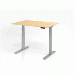 BUREAU ASSIS-DEBOUT SÉRIE XDKB-120X80CM-ÉRABLE-ARGENT - HAMMERBACHER