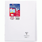 LOT DE 10 - CAHIER PIQUÉ KOVERBOOK 24X32CM 48 PAGES PETITS CARREAUX + MARGE COUVERTURE POLYPROPYLÈNE TRANSPARENT - INCOLORE