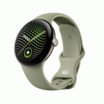 MONTRE CONNECTÉE GOOGLE PIXEL WATCH 5 45 MM BLUETOOTH DORÉ AVEC BRACELET SPORT CAOUTCHOUC VERT