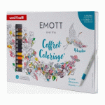 STYLO FEUTRE UNI BALL EMOTT RETRO COLORS ÉCRITURE FINE - COFFRET DE 16 COULEURS ASSORTIES