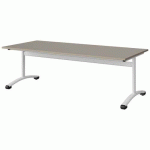 TABLE MALIBU 180X80 T3 DL STRA ABS GRIS U727/BLC 9016