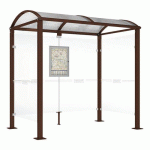 ABRI BUS VOÛTE 2.50 M AVEC BARDAGES LATÉRAUX - MARRON 8017 - PROCITY