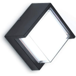 APPLIQUE MURALE D'EXTÉRIEUR LED 12 W - FORME CARRÉE - BOÎTIER EN ALUMINIUM - ÉTANCHE IP65 - POUR L'INTÉRIEUR ET L'EXTÉRIEUR - LUMIÈRE BLANCHE CHAUDE