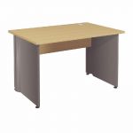 BUREAU DROIT ACTIVITY - L. 120 X P. 80 CM - PLATEAU POIRIER - PIEDS PLEINS 'ANTHRACITE'