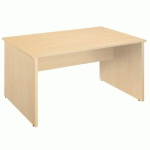 BUREAU DROIT ALTYS L 140 X P 80 CM PLATEAU ET PIÈTEMENT PLEIN BOIS DÉCOR HÊTRE