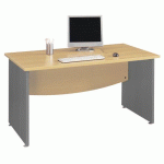 BUREAU DROIT MERCURE PIEDS PAN. 160X80CM HÊTRE/BLC - SIMMOB