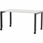 BUREAU MOBILE ARIAL - 140X80CM - H 735CM - BLANC - NOIR - EOL