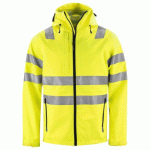 PROJOB 6450 VESTE SOFTSHELL CAPUCHE - EN ISO 20471 CLASSE 3/2 - EN343 3/3/X JAUNE/NOIR - TAILLE XXL