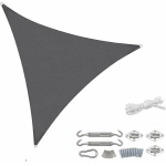 SEKEY - VOILE D'OMBRAGE PES AVEC KIT DE MONTAGE 3,6 × 3,6 × 3,6 M, ANTHRACITE