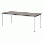 TABLE MALIBU 180X80 T4 4P STR ANTIB GRIS U727/NOIR BLC 9016