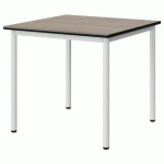 TABLE MALIBU 80X80CM T5 4P STRA CHÊNE 1146/NOIR BLC 9016
