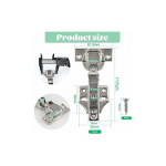 8 X CHARNIÈRE PORTE CUISINE AVEC AMORTISSEUR AVEC 48 VIS, CHARNIERE MEUBLE DE PORTE PLACARD 110°, 114 X 61MM SOFT CLOSE HINGES POUR LES PORTES