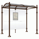 ABRI BUS PROVINCE 2.50 M SANS BARDAGES LAT. INOX MARRON 8017 - PROCITY