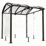 ABRI FUMEURS VOÛTE L 2.50 M BARDAGES VERRE NOIR 9005 - PROCITY