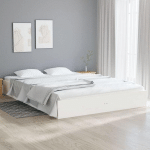 CADRE DE LIT BLANC BOIS MASSIF 200X200 CM