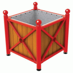 JARDINIÈRE AC/BOIS PROVINCE BOULE 80X80 CM CHÊNE/ROUGE 3020 - PROCITY